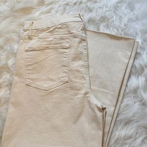 Time and Tru Women's Straight Wide Leg Cream Jeans